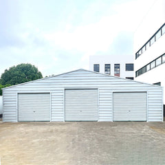 [39X39FT] Extra-Large Heavy-Duty Galvanized Steel Barn Building Shed With 3 Rolling Door Garages (SAK10234)