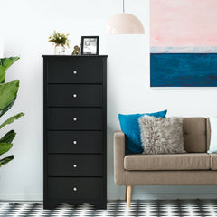 6 Drawers Chest Dresser Clothes Storage Bedroom Furniture Cabinet-Black