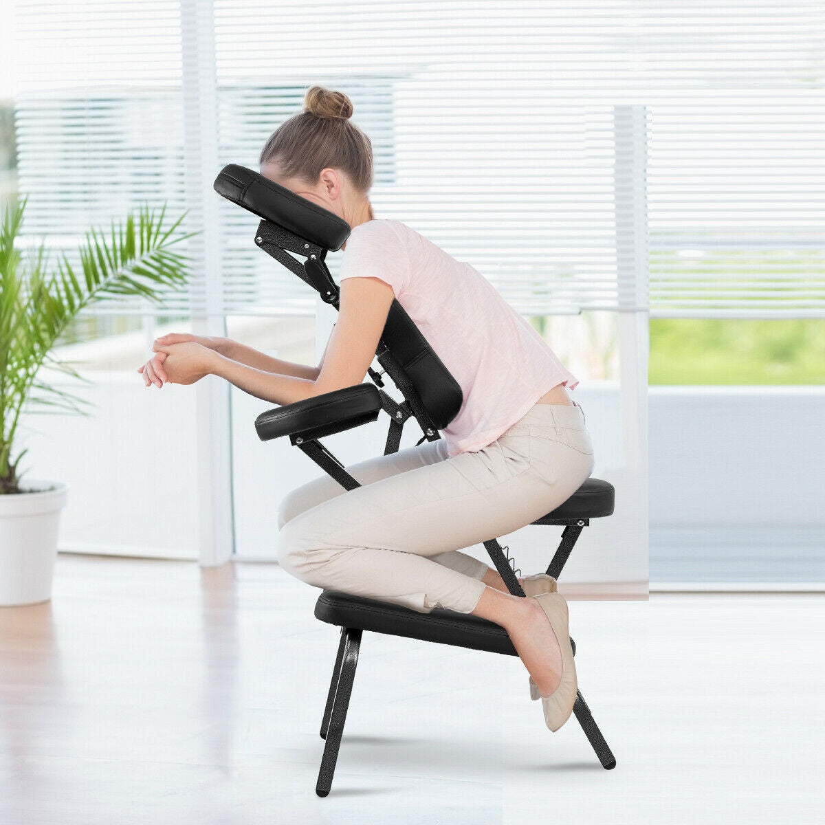 PU Leather Pad Travel Massage Chair with Carrying Bag