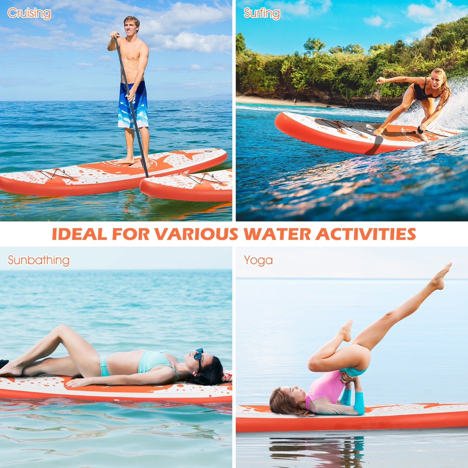 Inflatable Stand Up Paddle Board with Backpack Aluminum Paddle Pump-L