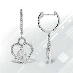 .50ct Diamond Dangle Earrings 14KT White Gold