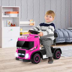 6V Kids Electric Ride-on Truck with Height Adjustable Seat-Pink