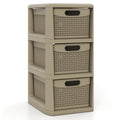 3-Drawer Storage Organizer with Wicker Patterns