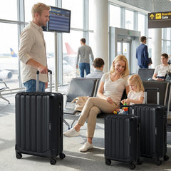 3-Piece Hardside Luggage Set (20/24/28 Inch) Lightweight with 3-Digital Lock