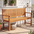 3-Seater Wooden Garden Bench with Backrest, 59 Inch