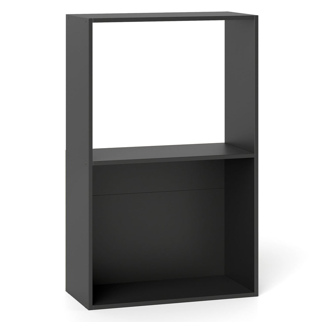 3-Tier Bookshelf with Open Storage Compartments