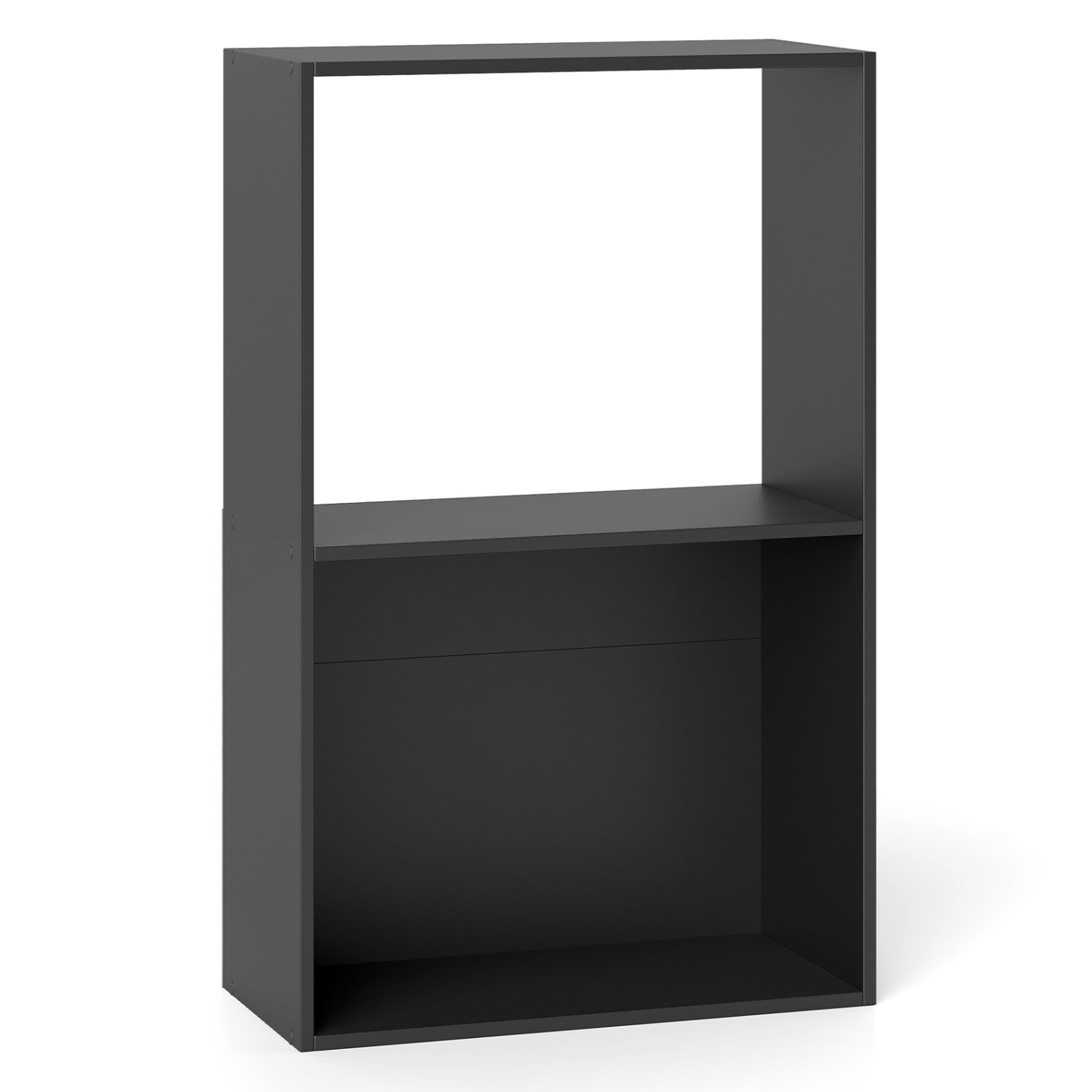 3-Tier Bookshelf with Open Storage Compartments