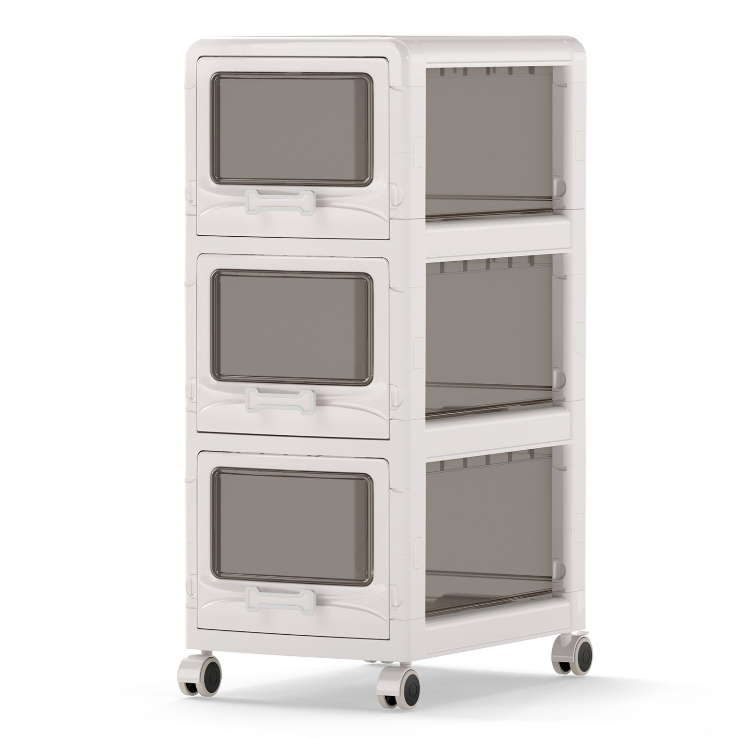Rolling Storage Cart with Drawers and Lockable Wheels