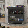 3-Tier Rolling Tool Cart with Lockable Drawer