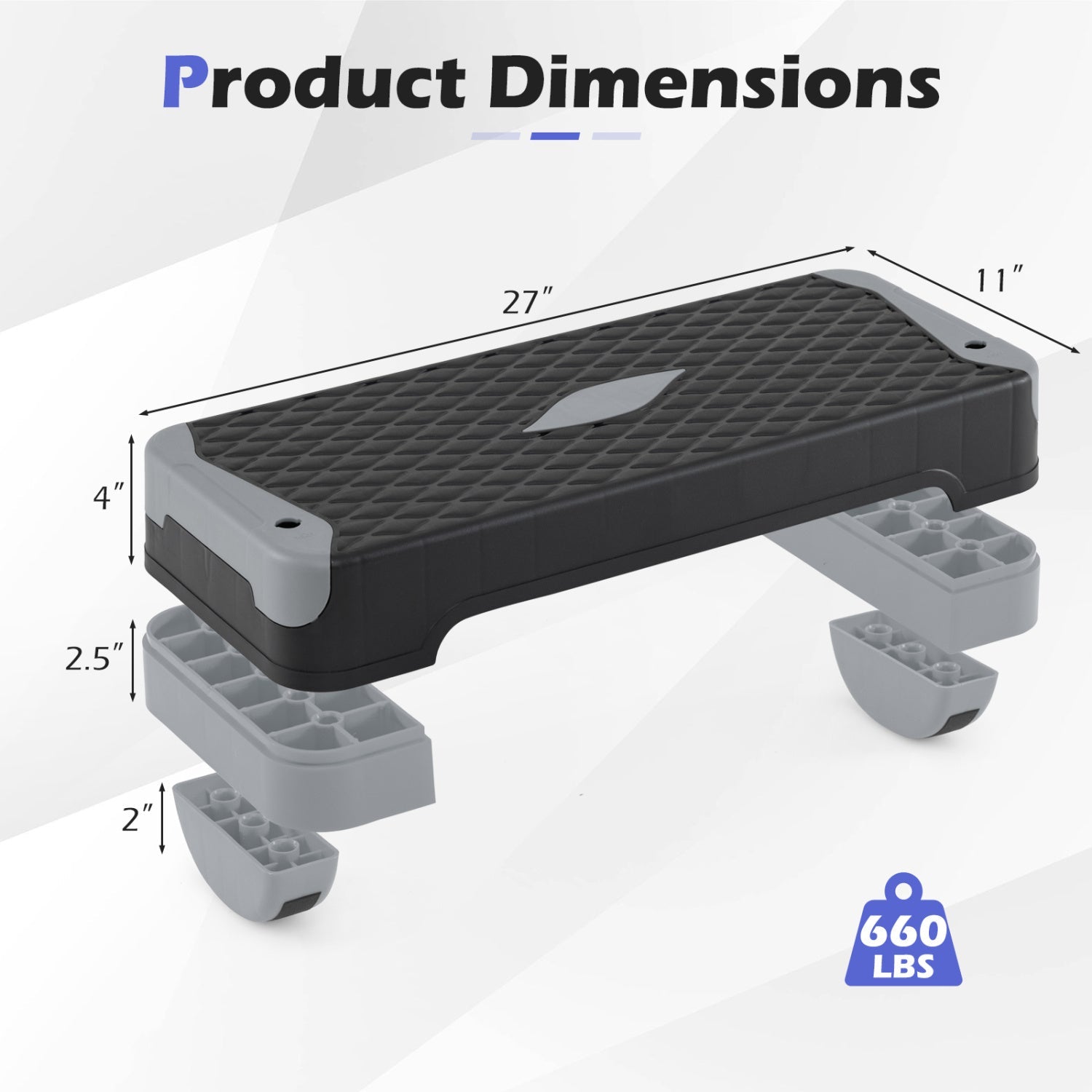 3-in-1 Aerobic Step Platform with Risers and Balance Trainers