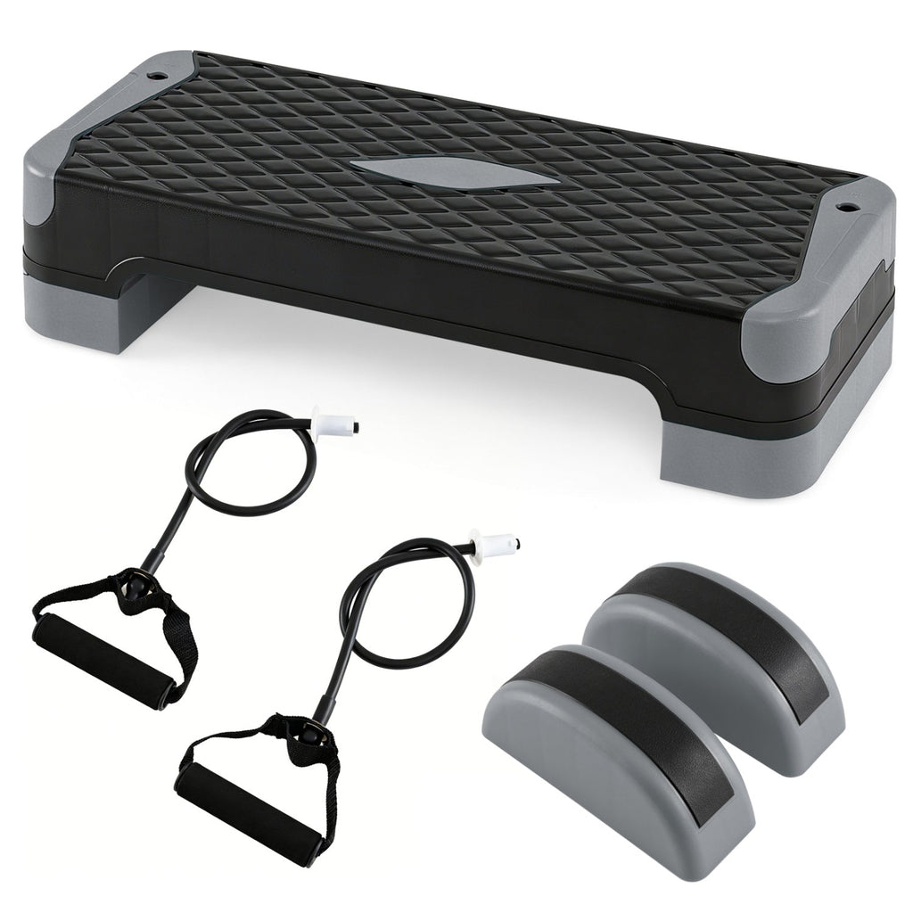 3-in-1 Aerobic Step Platform with Risers and Balance Trainers