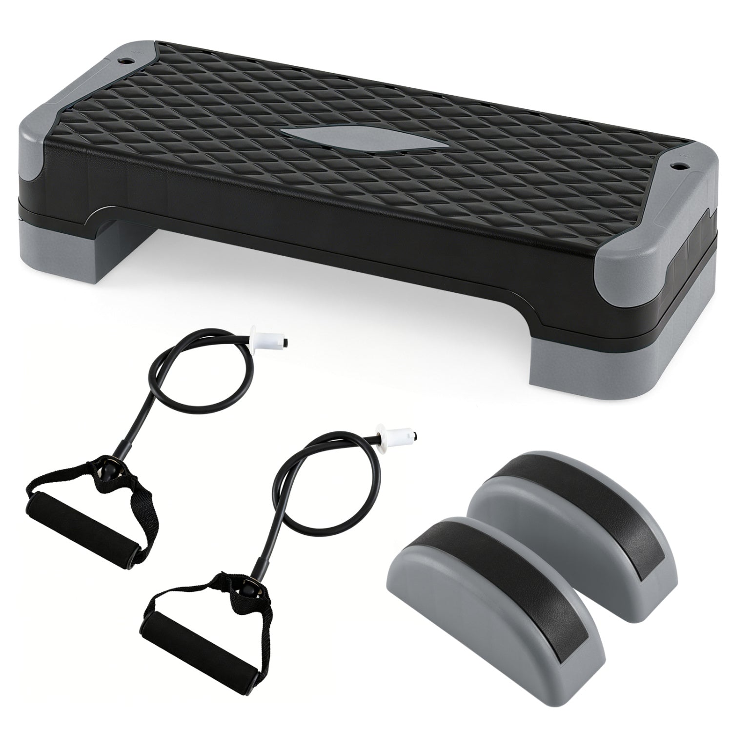 3-in-1 Aerobic Step Platform with Risers and Balance Trainers