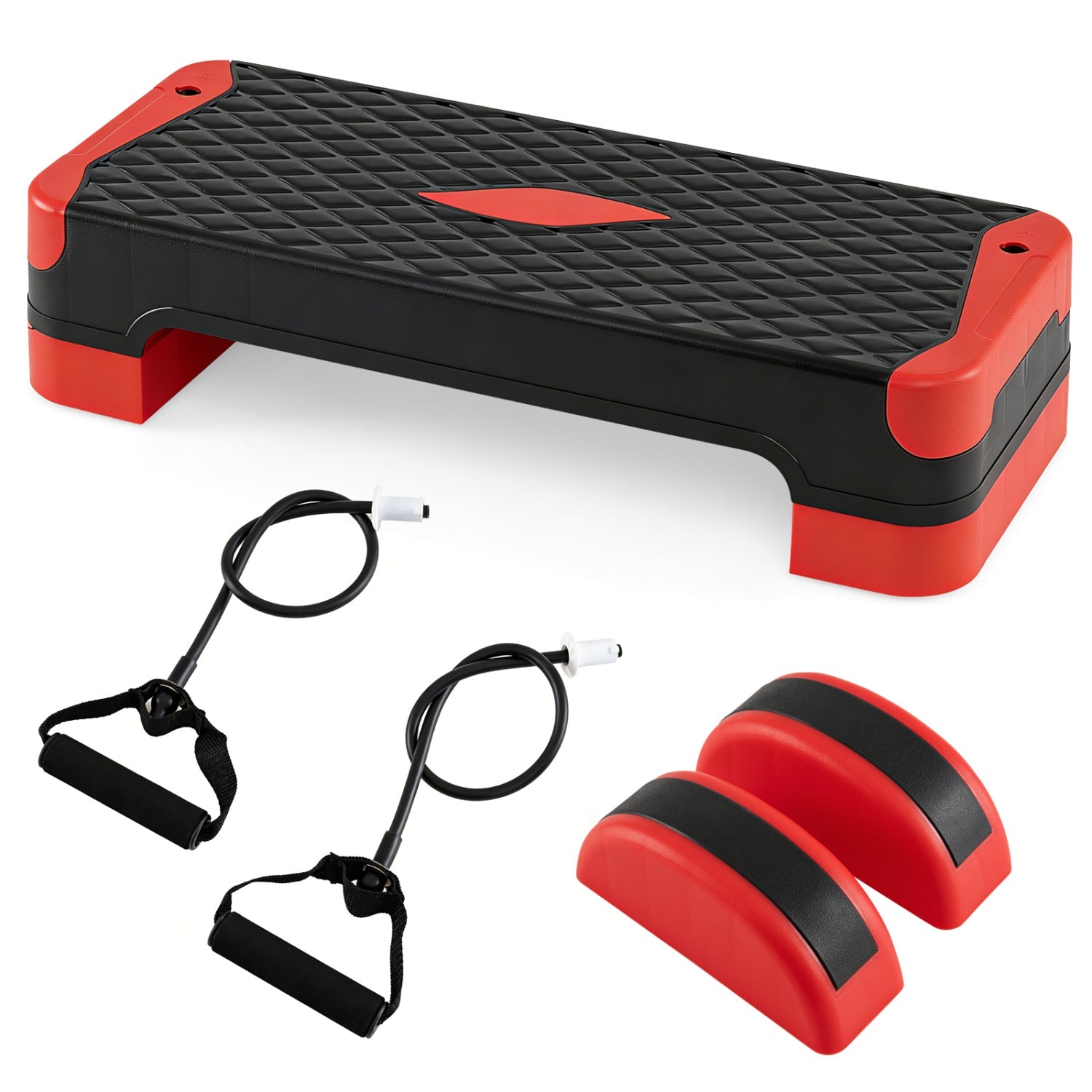 3-in-1 Aerobic Step Platform with Risers and Balance Trainers