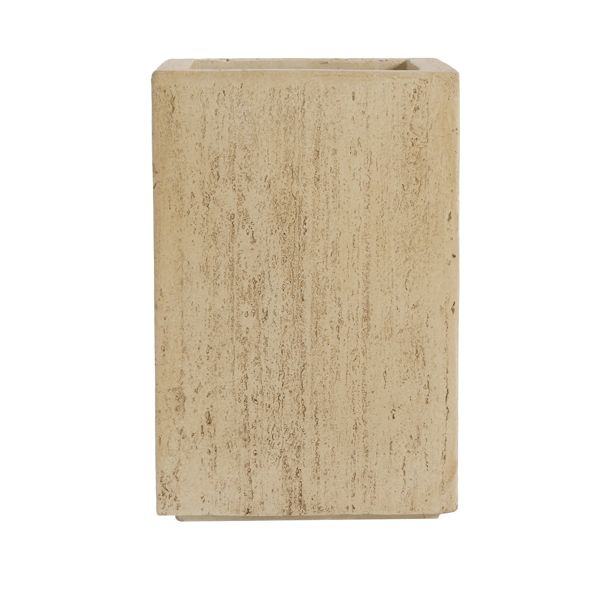 Handmade Travertine Planter Box, Antique Brown, 19.75"H