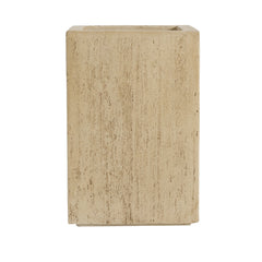 Handmade Travertine Planter Box, Antique Brown, 19.75"H