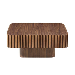 31.5 Inch Modern Handcraft Drum Coffee Table Walnut