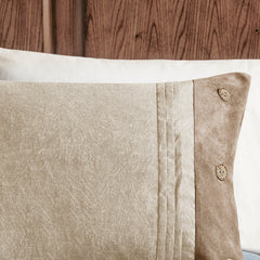 7 Piece Faux Suede Comforter Set Tan King