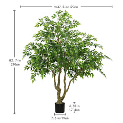 7FT Artificial Banyan Tree Realistic Silk Leaves