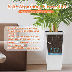 Pack of 2 Square Planters with Automatic Watering System - 22 Inch
