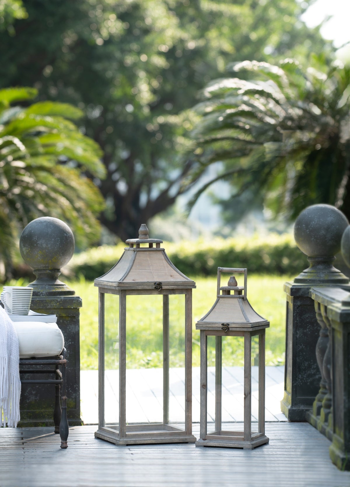 Wooden Candle Lantern Decorative, Hurricane Lantern Holder