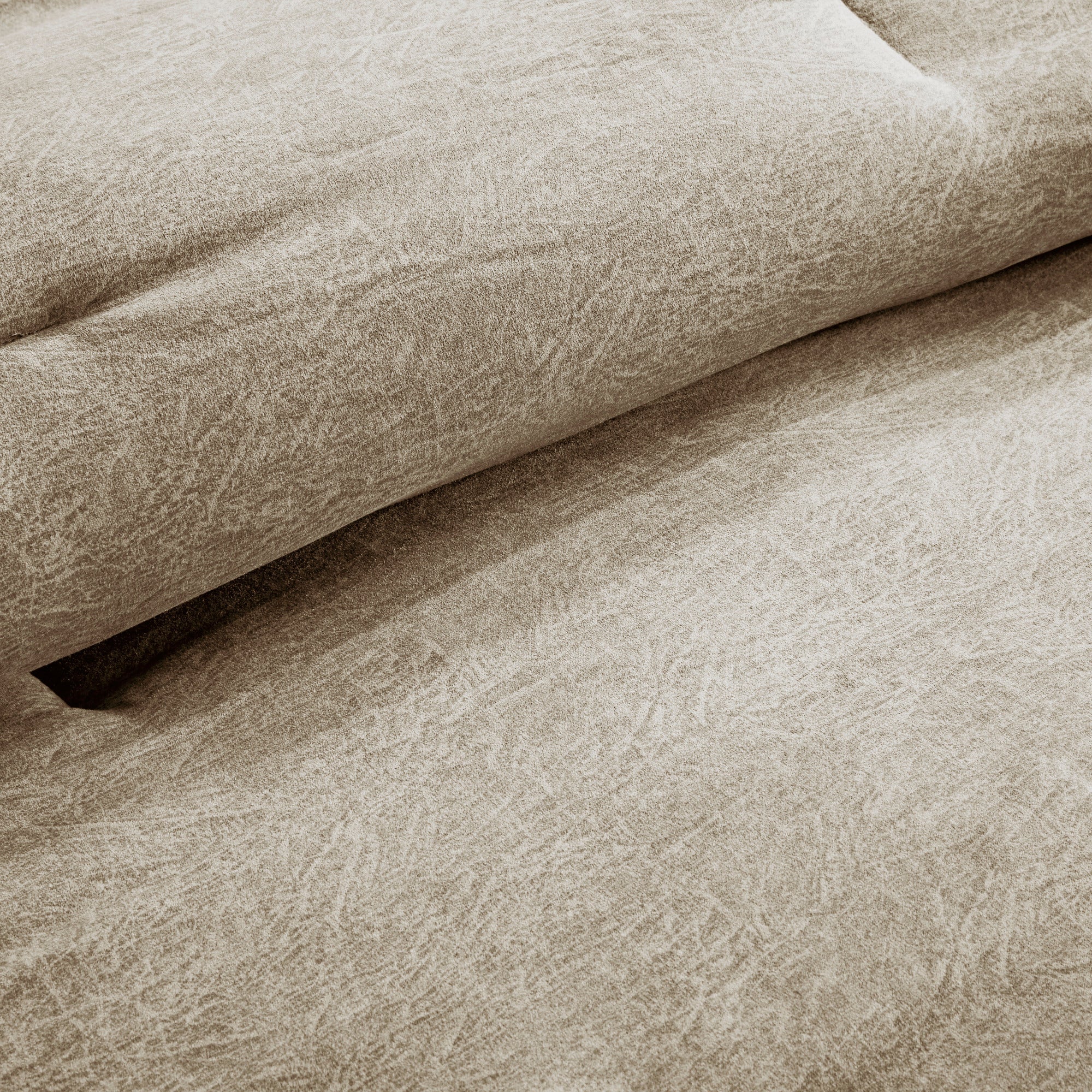 7 Piece Faux Suede Comforter Set Tan Cal King