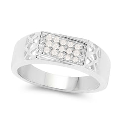 0.23 Carat Genuine White Diamond .925 Sterling Silver Ring
