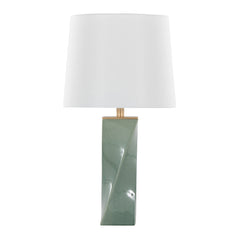 Curvo Square Contemporary 27" Ceramic Table Lamp in Sage Green