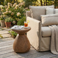 Patti Outdoor Patio MGO Wood Side Table