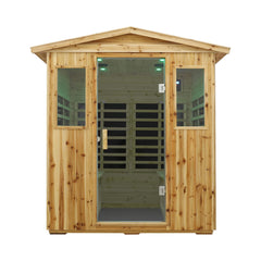 Thermora Deluxe 4-Person Outdoor Infrared Hemlock Sauna With Bluetooth Speakers & LED Lighting (SAK96371)