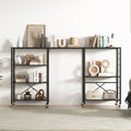 4-Tier Foldable Storage Rack with Wheels - 180 lbs Capacity