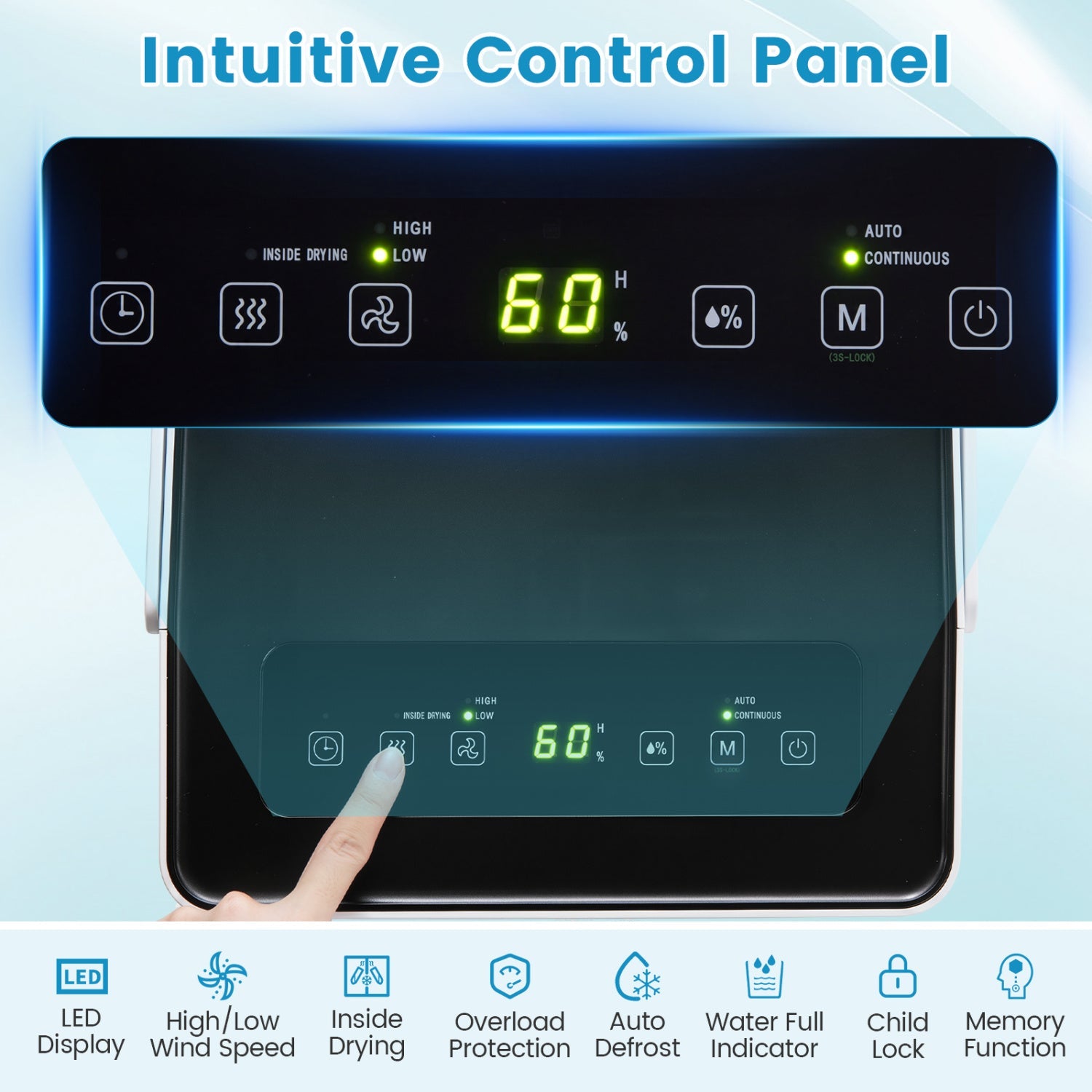 80 Pint Dehumidifier with Drain Hose & Smart Control