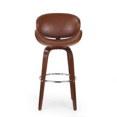 Lumos Mid Century Modern Upholstered Swivel Barstool