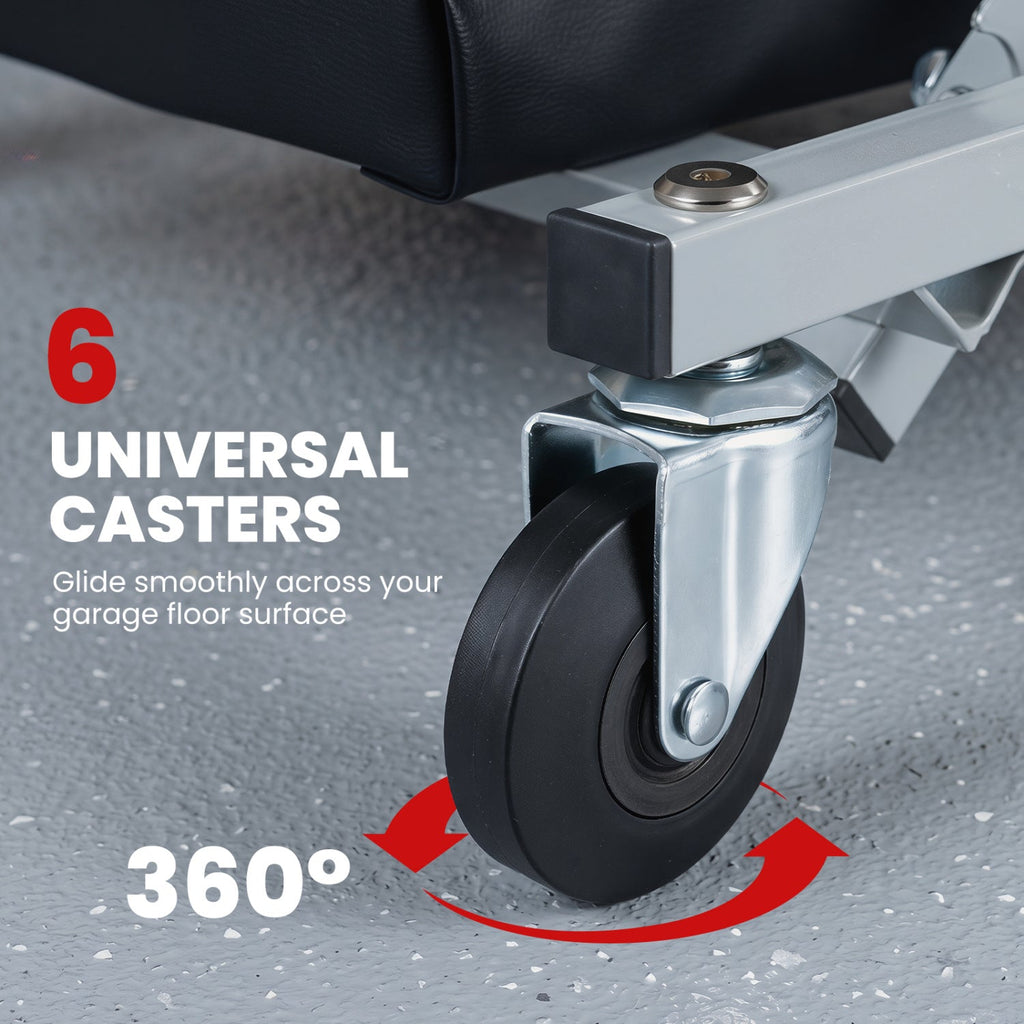2-in-1 Mechanic Creeper & Z-Seat with 6 Swivel Casters