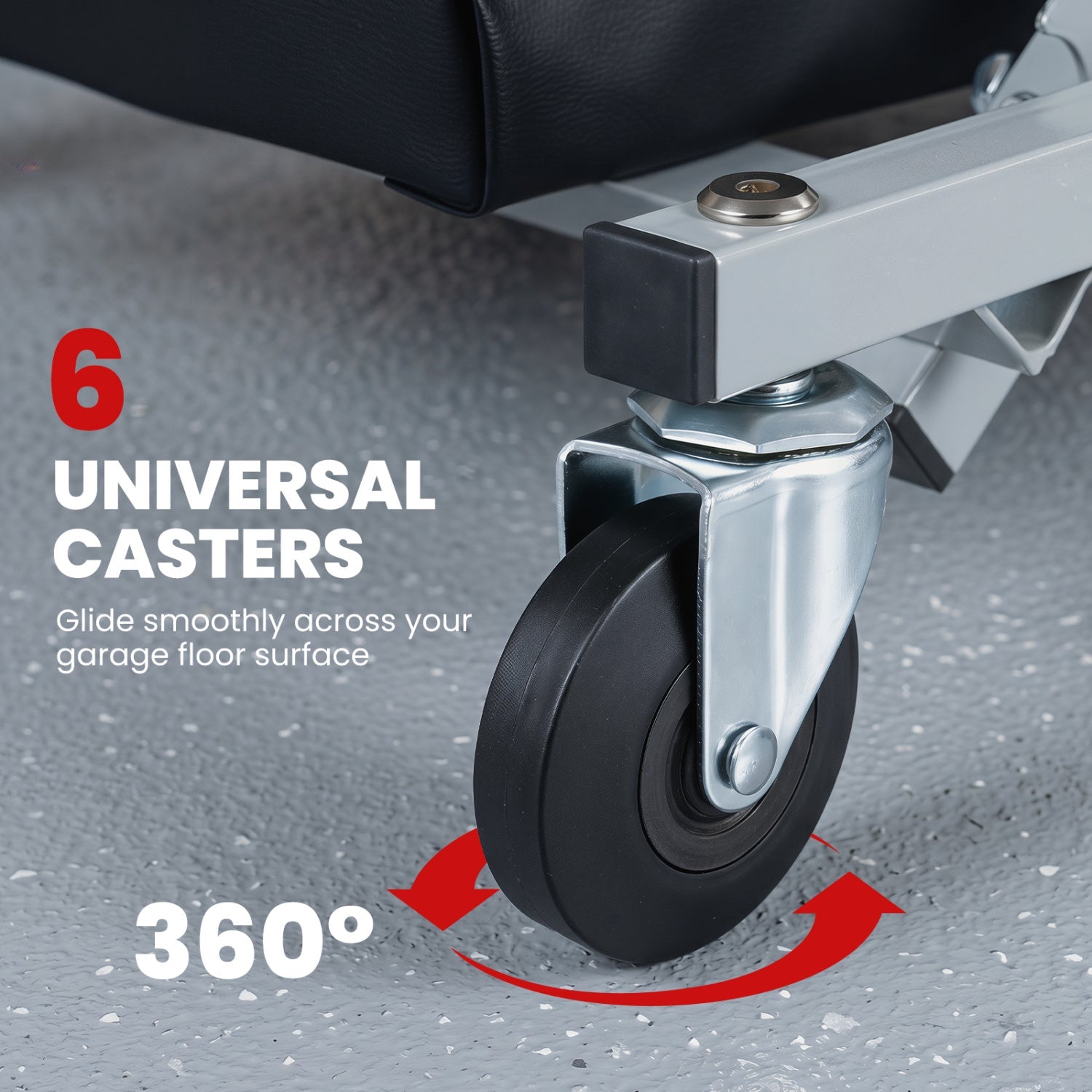 2-in-1 Mechanic Creeper & Z-Seat with 6 Swivel Casters