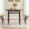 40" Round Dining Table with Storage Shelf for 4 People