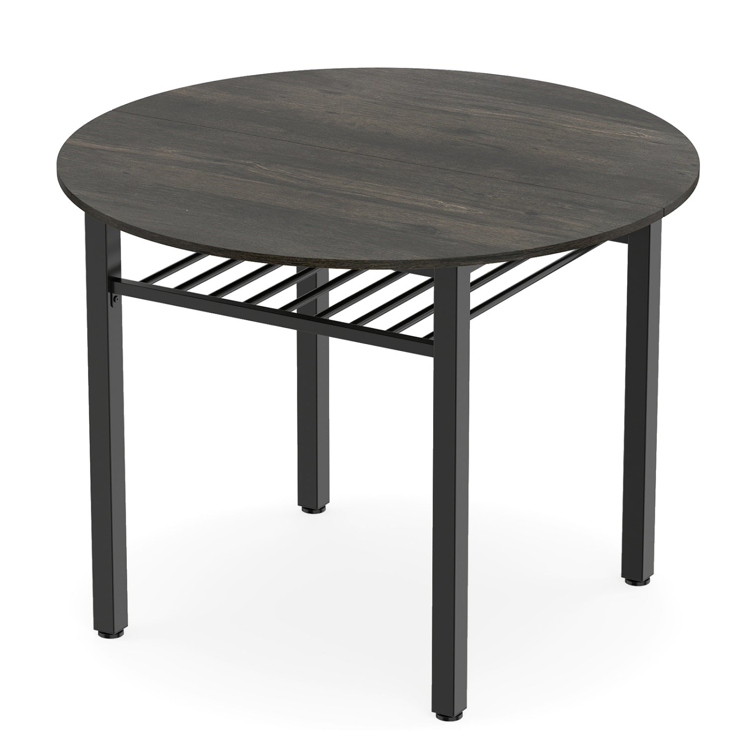 40" Round Dining Table with Storage Shelf for 4 People