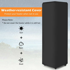 41K BTU Outdoor Propane Gas Patio Heater W/ Lockable Wheels (SAK98052)