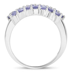 1.54 Carat Genuine Tanzanite .925 Sterling Silver Ring