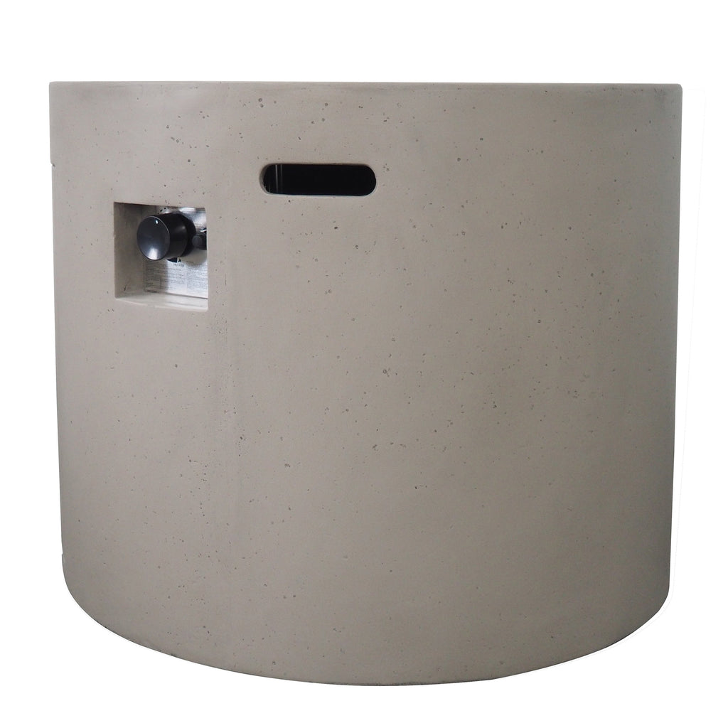 Light Grey Magnesium Oxide 31' Round Fire Pit with 40,000 BTU for Patio Use