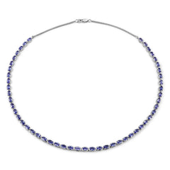 10.00 Carat Genuine Tanzanite .925 Sterling Silver Necklace