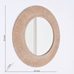 36” Handcrafted Wooden Wall Mirror