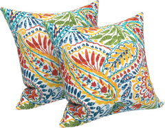 2 Pack Outdoor Throw Pillows, Waterproof & Fade-Resistant Patio Cushions (18x18 Inch)