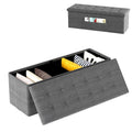 43 Inches Folding Storage Ottoman Bench Linen End of Bed Bench with Padded Seat