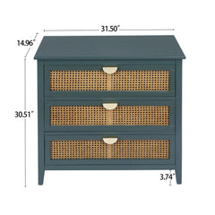 3 Drawer Cabinet Natural Rattan