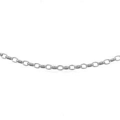 3.2mm 14k White Gold Oval Rolo Chain