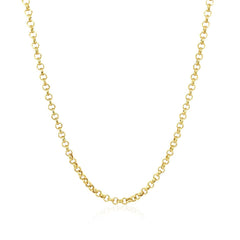 2.3mm 14k Yellow Gold Rolo Chain