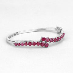 9.10 Carat Glass Filled Ruby .925 Sterling Silver Bangle