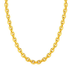 14k Yellow Gold Polished Oval Link Necklace