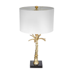 D16x31' Leaf Lamp with Marble Base Gold