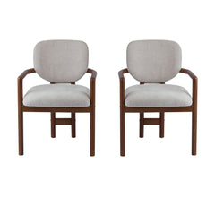 Upholstered Arm Dining Chairs (Set of 2)